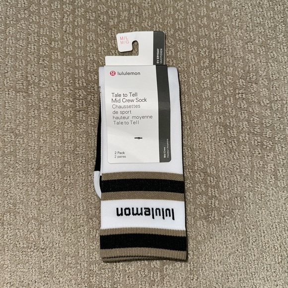 lululemon athletica Other - Women’s Lululemon Tale to Tell Mid Crew Sock 2 Pack Brand New M/L